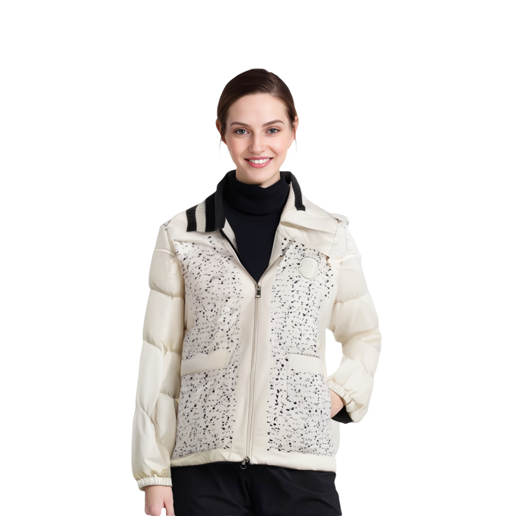 Details for (Women) Moncler  Polka Dot Collar Long Sleeve Zip Jacket White. I20931A00059596W9F09