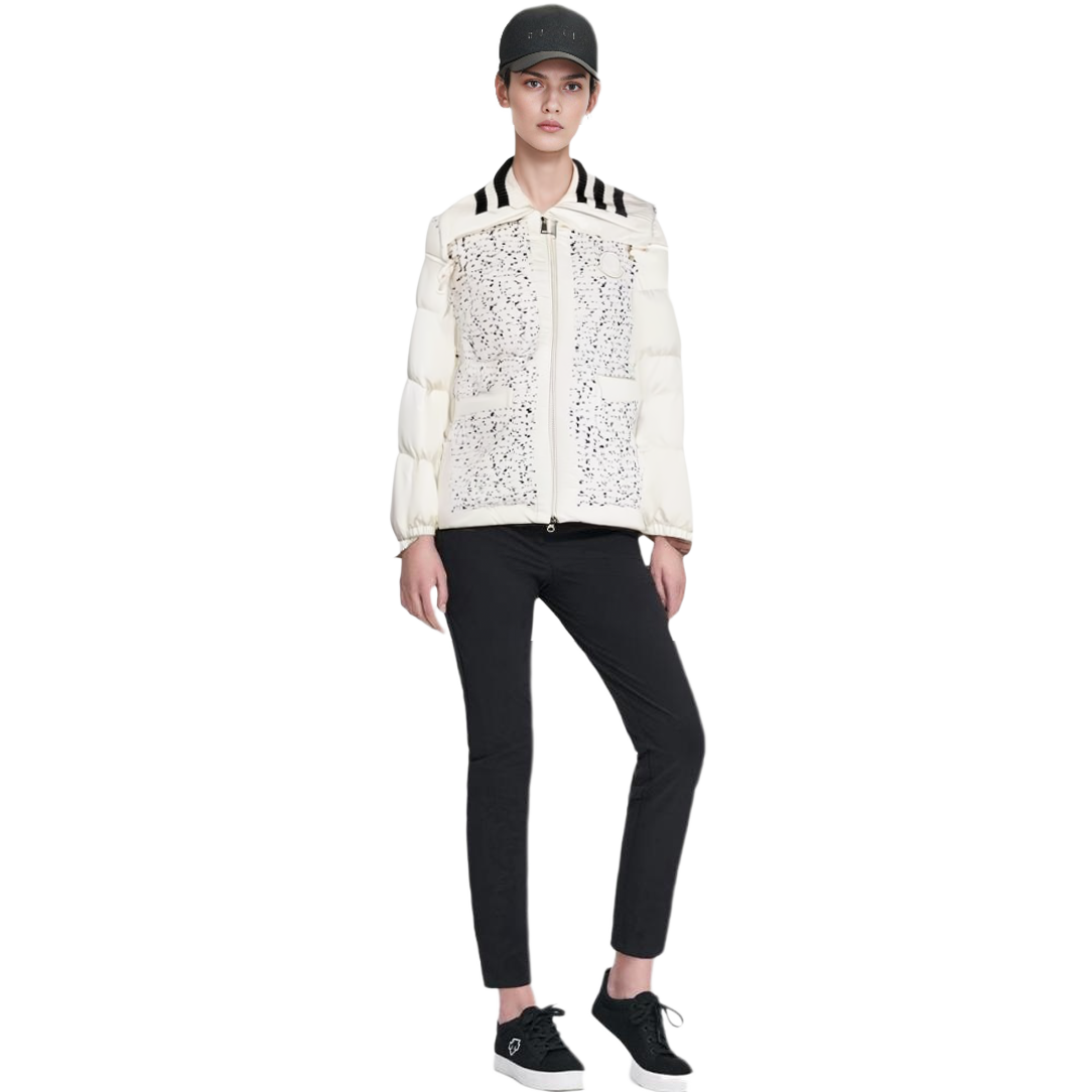 Sizing (Women) Moncler  Polka Dot Collar Long Sleeve Zip Jacket White. I20931A00059596W9F09