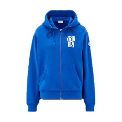 (Women) Moncler Printed Zip-Up Sweatshirt FW22 Blue. H20938G00032809KX76J