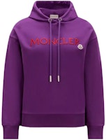 (Women) Moncler Purple Embroidered Logo Hoodie Pullover Long Sleeve Sweatshirt. I20938G0002689A1K63B (Women) Moncler Purple Embroidered Logo Hoodie Pullover Long Sleeve Sweatshirt. I20938G0002689A1K63B