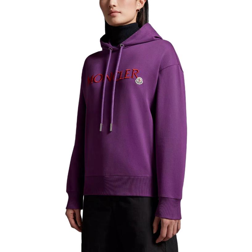 Shop (W) Sudadera Moncler Morada con Logo Bordado de Manga Larga y Capucha. I20938G0002689A1K63B