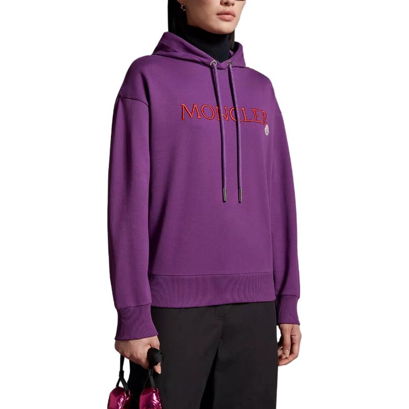 Purchase (W) Sudadera Moncler Morada con Logo Bordado de Manga Larga y Capucha. I20938G0002689A1K63B