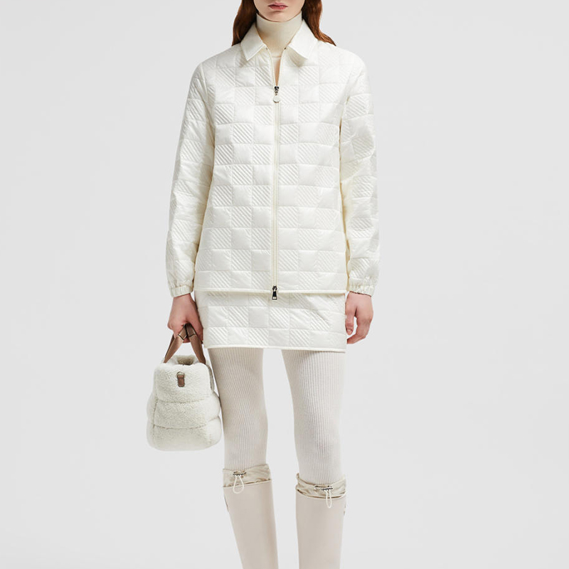 Lookbook (W) Moncler 白色菱格纹纹理拉链长袖衬衫 J20932F00004788LM034