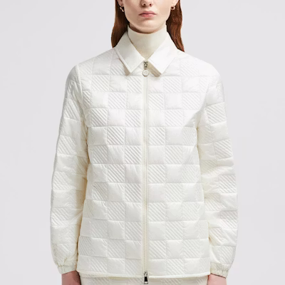 (W) Moncler 白色菱格纹纹理拉链长袖衬衫 J20932F00004788LM034 Shop (W) Moncler 白色菱格纹纹理拉链长袖衬衫 J20932F00004788LM034