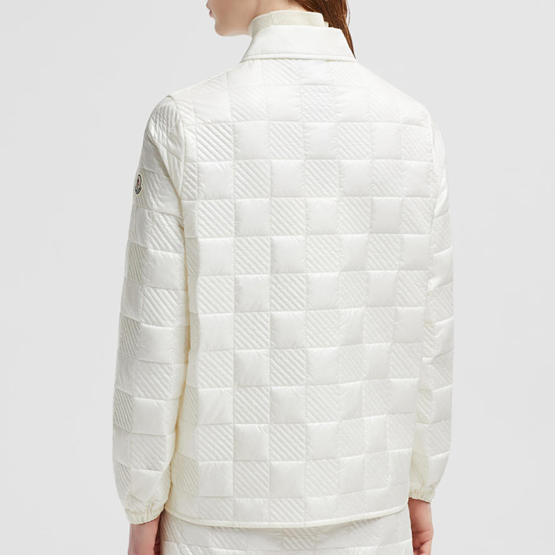 Purchase (W) Moncler 白色菱格纹纹理拉链长袖衬衫 J20932F00004788LM034