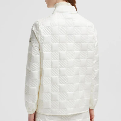 (W) Moncler 白色菱格纹纹理拉链长袖衬衫 J20932F00004788LM034 Purchase (W) Moncler 白色菱格纹纹理拉链长袖衬衫 J20932F00004788LM034