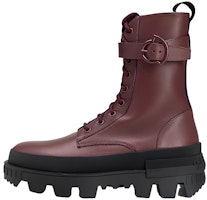 (Women) Moncler 'Red Brown Leather Fashion Lace-Up Booties' 4F00110019A6471 (Women) Moncler 'Red Brown Leather Fashion Lace-Up Booties' 4F00110019A6471