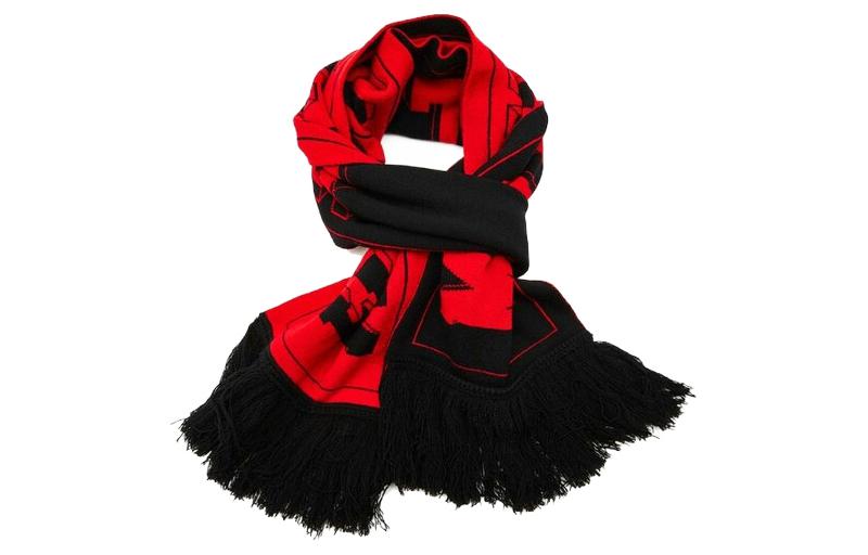 Order (Women) Moncler  Red Knitted Scarf with Logo Design 9900900 959A2 999