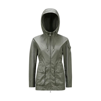 (Women) Moncler Sage Green Hooded Zip Jacket with Drawstring Hem. J10931A00133549P392E