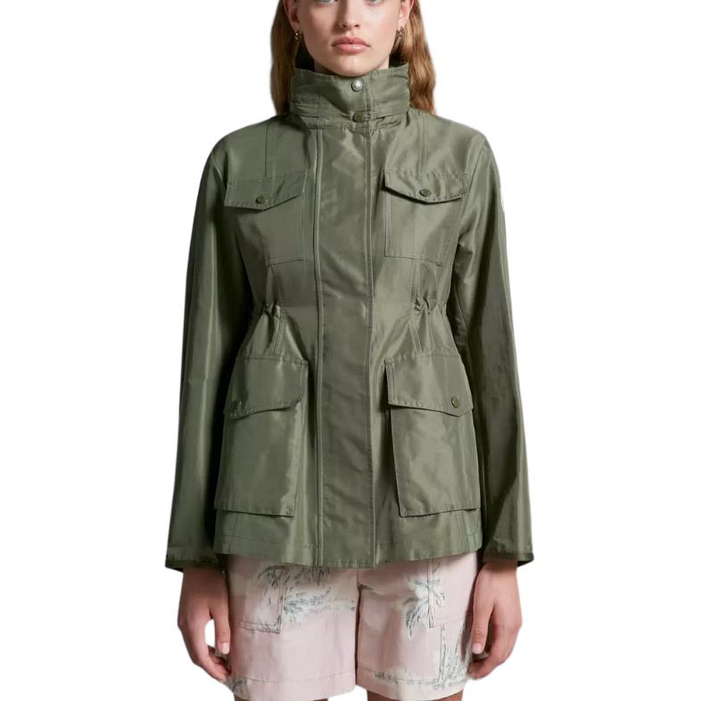 Shop (Women) Moncler  Sage Green Slim Fit Long Sleeve Jacket J10931B00003597I9889