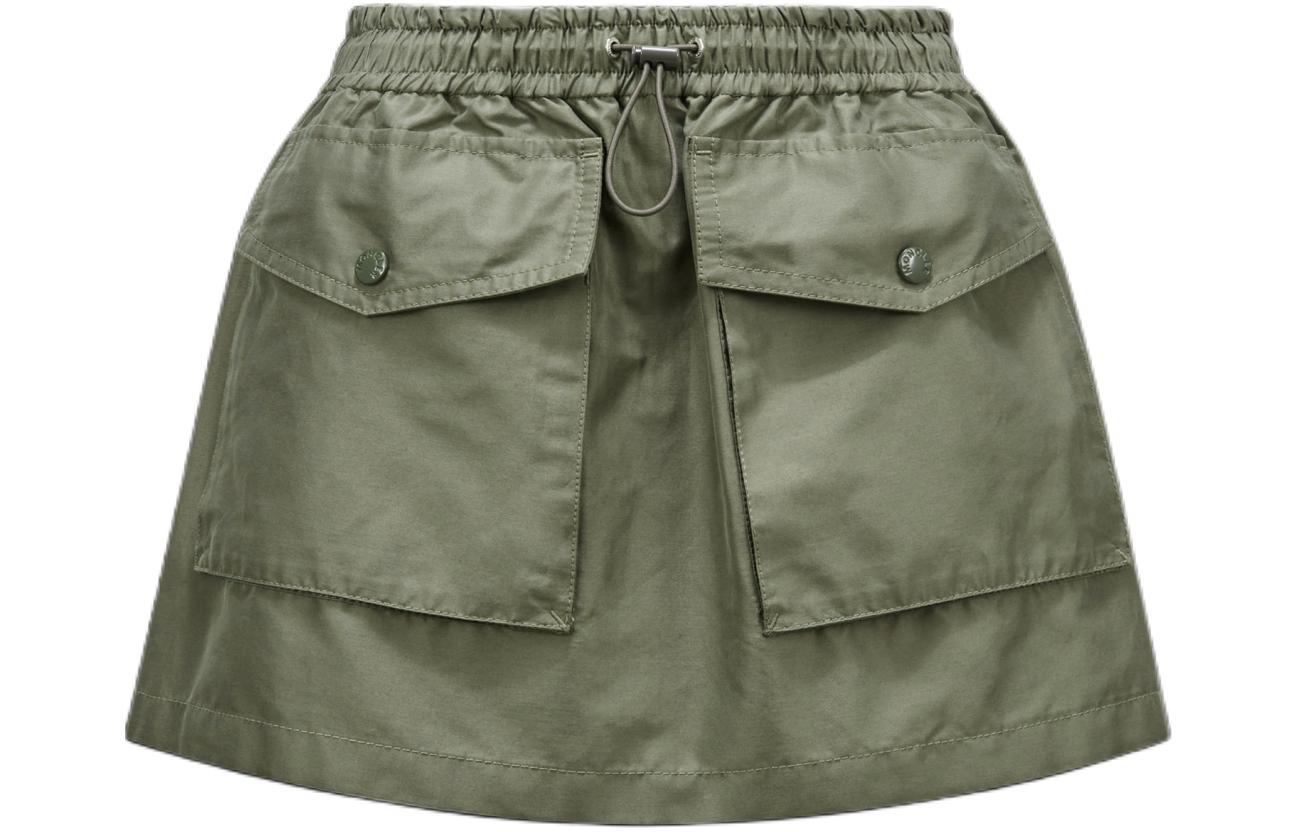 (Women) Moncler  Sage Green Utility Pocket Mini Skirt with Elastic Waist. J10932D00013597I9889