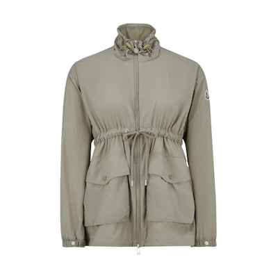 (Women) Moncler Sage Green Zip-Up Slim Fit Jacket with Stand Collar. J10931A00095597IC92G