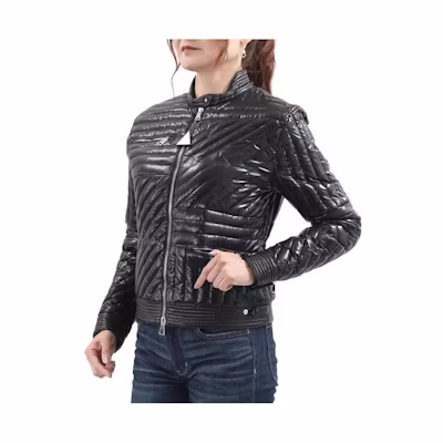 (Women) Moncler Shiny Black Short Jacket with Logo Patch. 453580568950