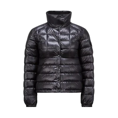(Women) Moncler Shiny Puffer Jacket Black - Long Sleeve & High Collar J10931A00006595ZZ999