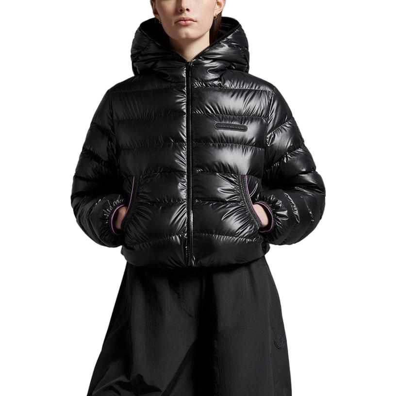 (Women) Moncler  Shiny Puffer Jacket Black with Zipper and Hood. I10931A00023595OK999 圖 3