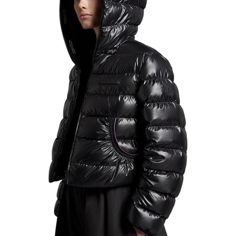 (Women) Moncler  Shiny Puffer Jacket Black with Zipper and Hood. I10931A00023595OK999 圖 5