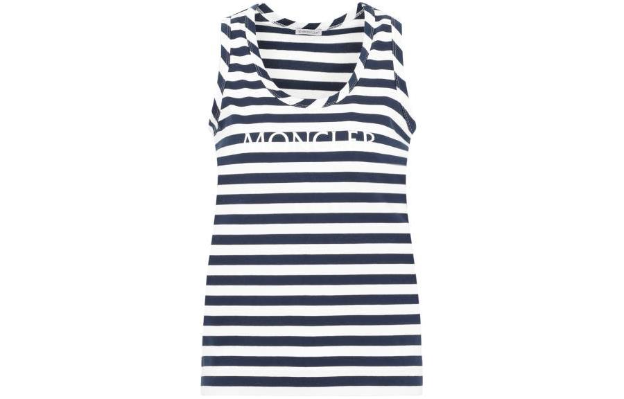 Order (Women) Moncler  Sleeveless Striped Colorblock Logo Print Tee Blue SS23. 8P0000189A1NF07