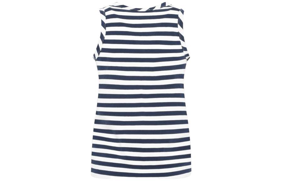 Lookbook (Women) Moncler  Sleeveless Striped Colorblock Logo Print Tee Blue SS23. 8P0000189A1NF07