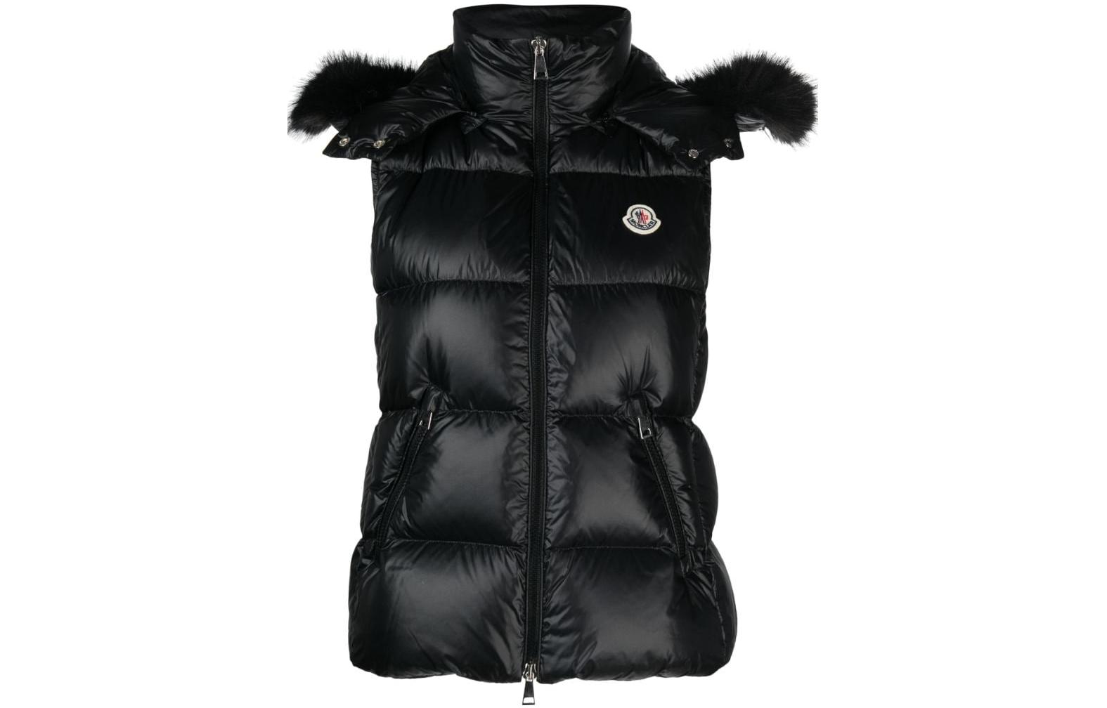 (Women) Moncler  Slim Fit Solid Hooded Sleeveless Vest Black I20931A00163595ZZ-999
