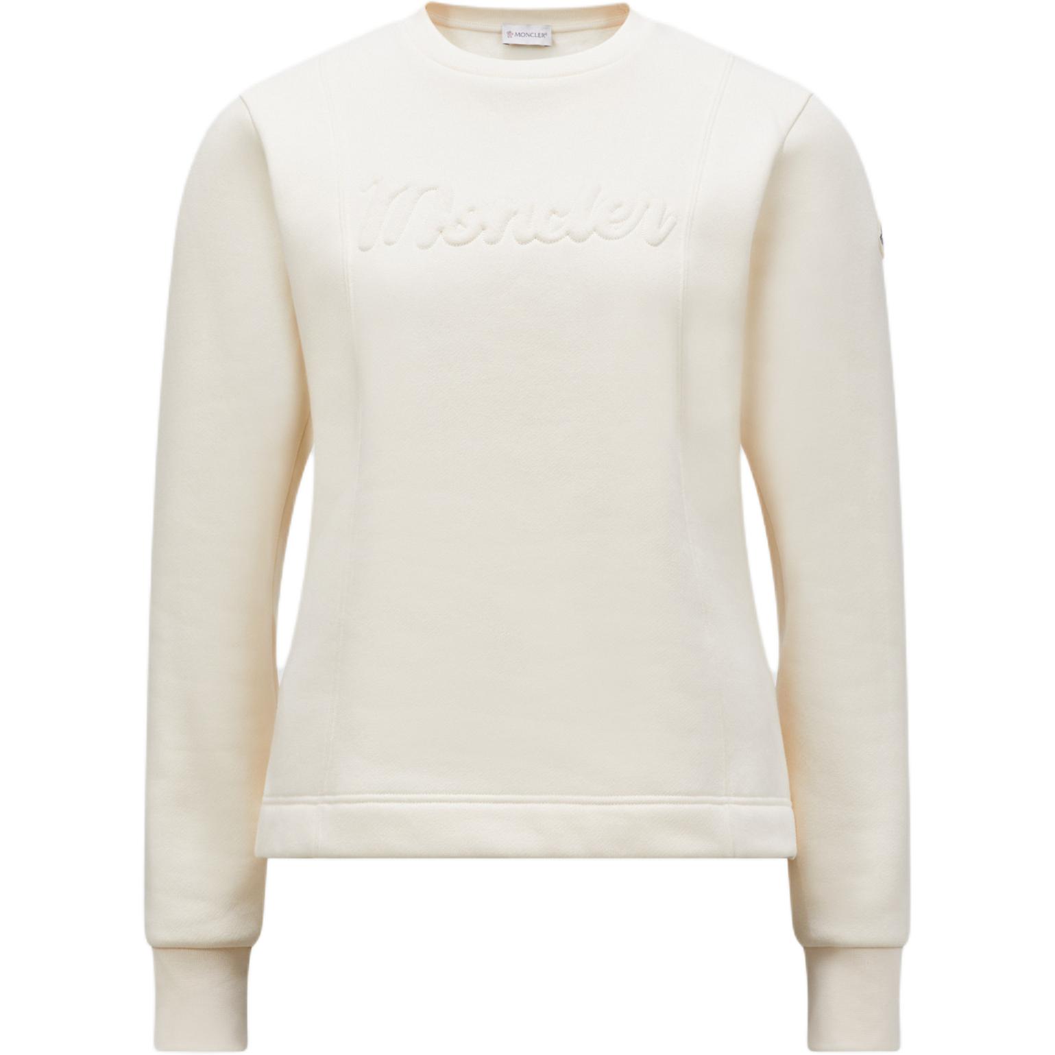 (Women) Moncler  Soft Long-Sleeve Crewneck Sweatshirt Grey White. J20938G00025899RB038
