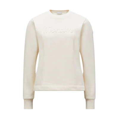 (Women) Moncler Soft Long-Sleeve Crewneck Sweatshirt Grey White. J20938G00025899RB038