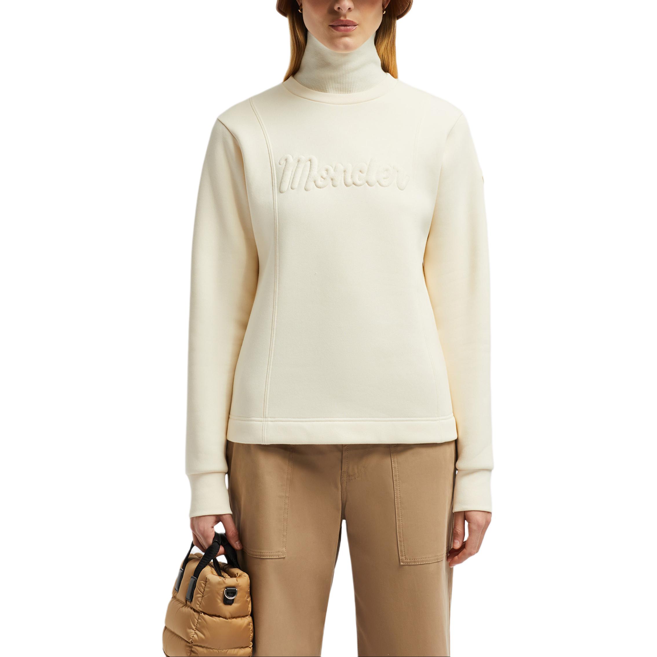 Lookbook (W) モンクレール ソフト 長袖 クルーネック スウェットシャツ グレー ホワイト J20938G00025899RB038