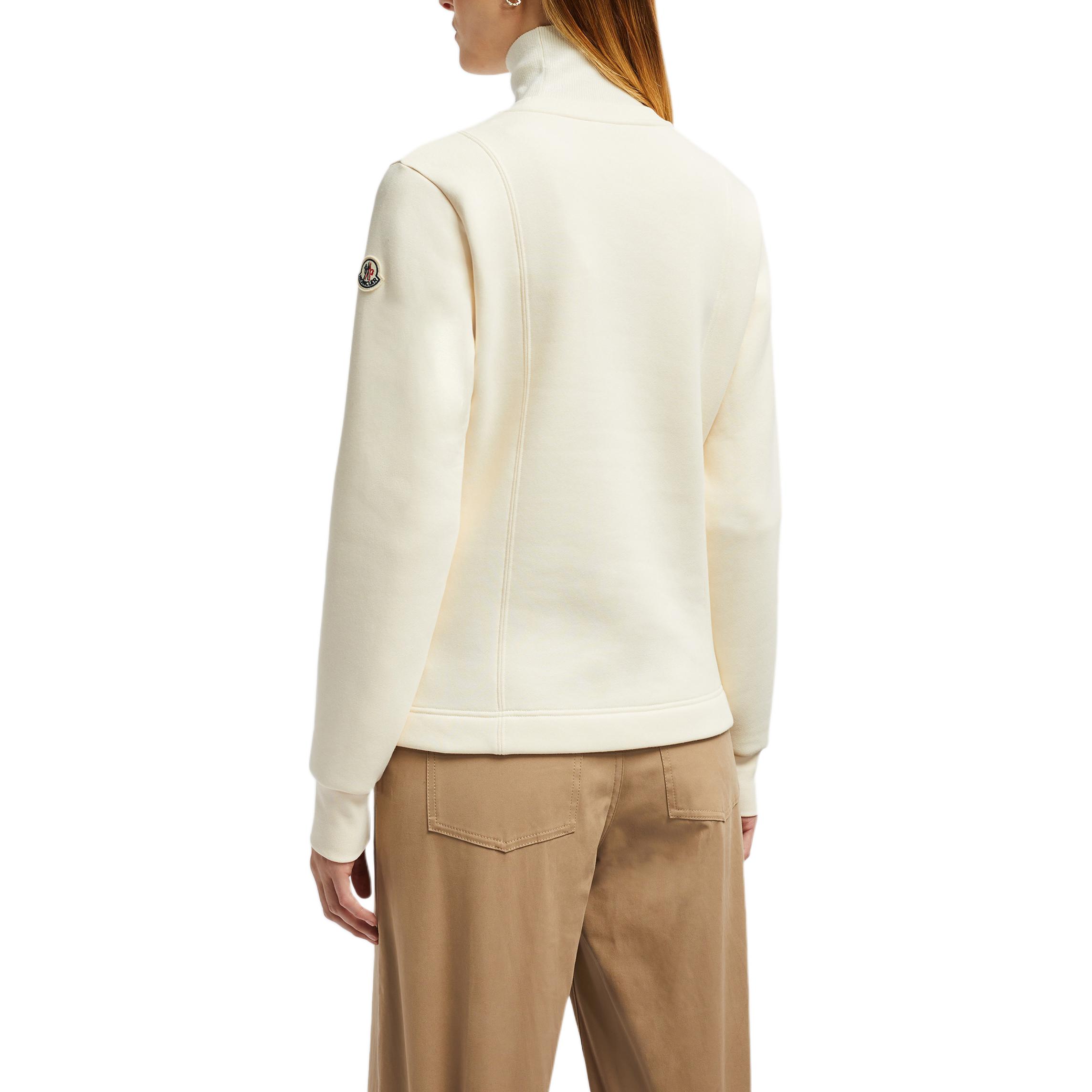 Shop (W) モンクレール ソフト 長袖 クルーネック スウェットシャツ グレー ホワイト J20938G00025899RB038