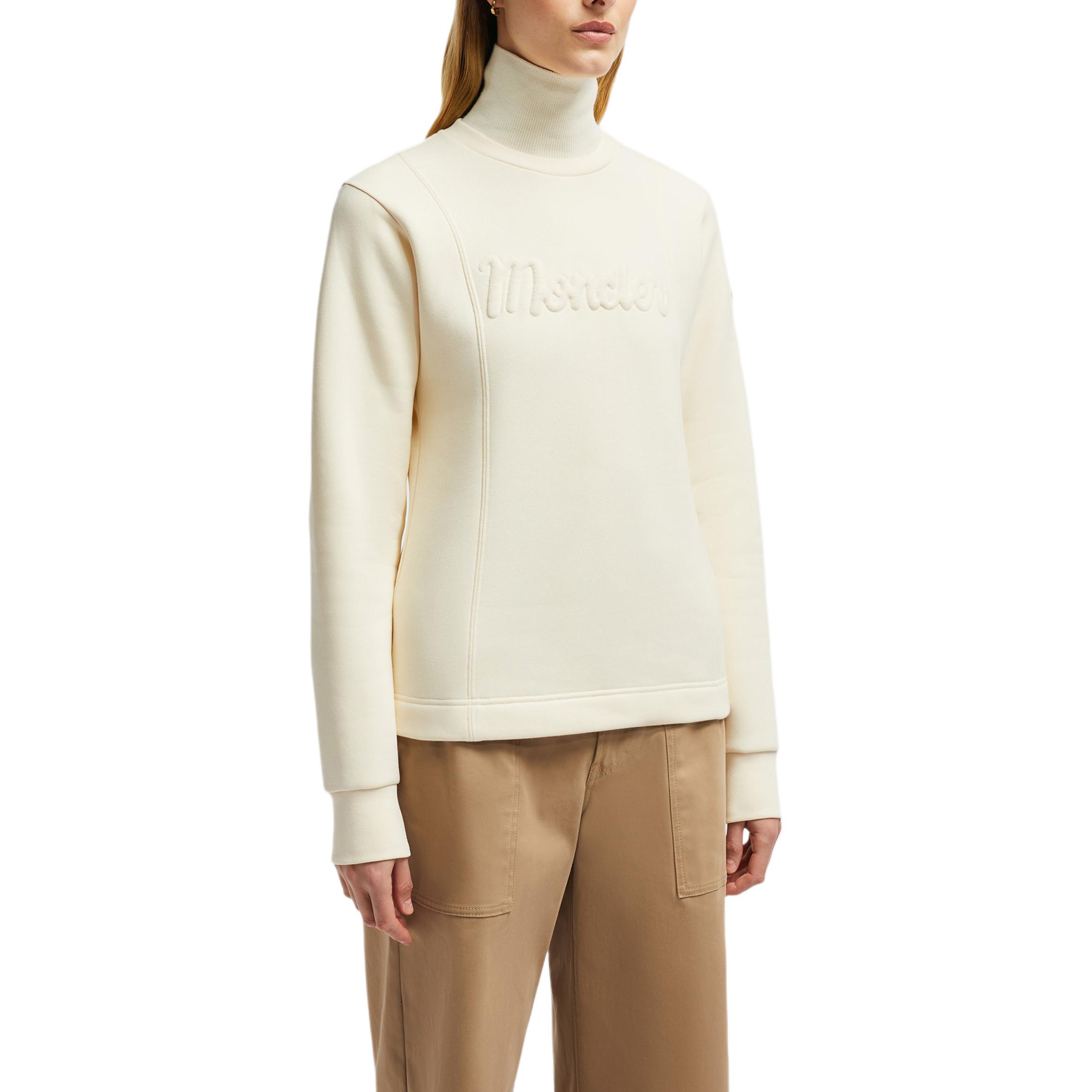 Purchase (W) モンクレール ソフト 長袖 クルーネック スウェットシャツ グレー ホワイト J20938G00025899RB038