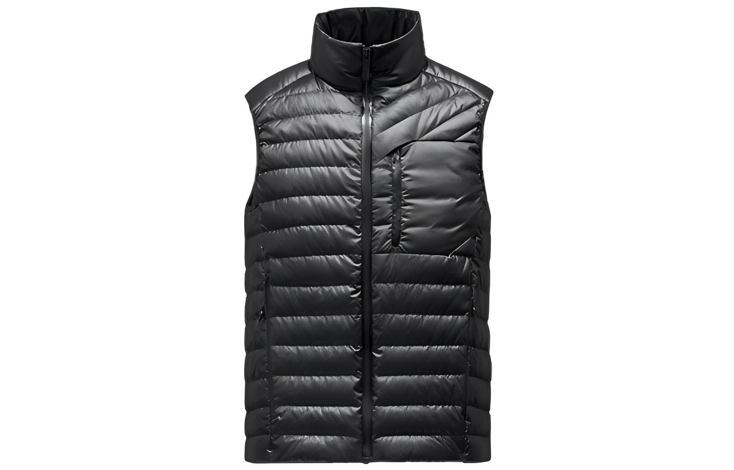 (Women) Moncler  Solid Black Down Vest with Stand Collar. H10931A00017595OK999