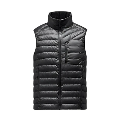 (Women) Moncler Solid Black Down Vest with Stand Collar. H10931A00017595OK999