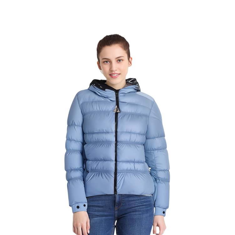 (Women) Moncler  Solid Color Down Jacket with Zipper - Blue 1A00024596IU715 圖 5