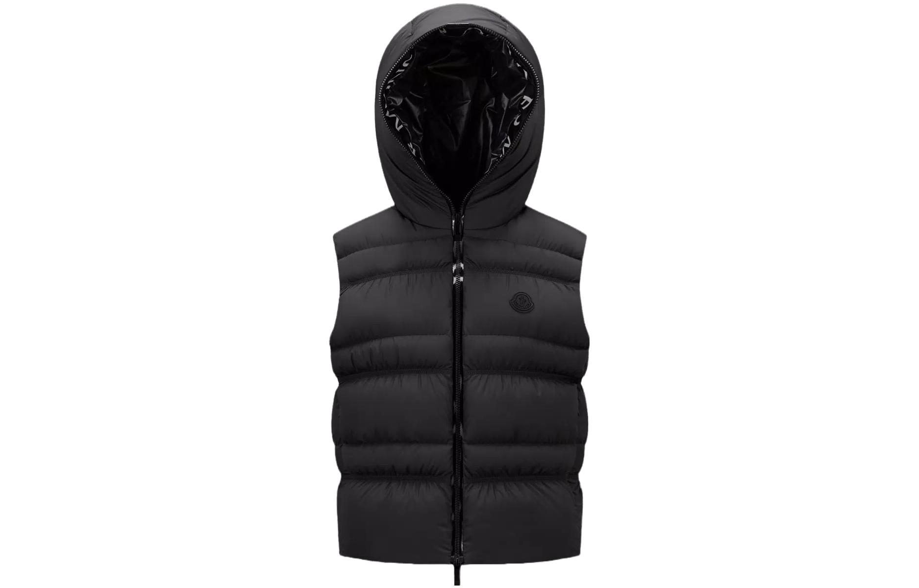 (Women) Moncler  Solid Color Hooded Casual Vest Black I20931A00025596IU999