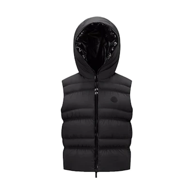 (Women) Moncler Solid Color Hooded Casual Vest Black I20931A00025596IU999