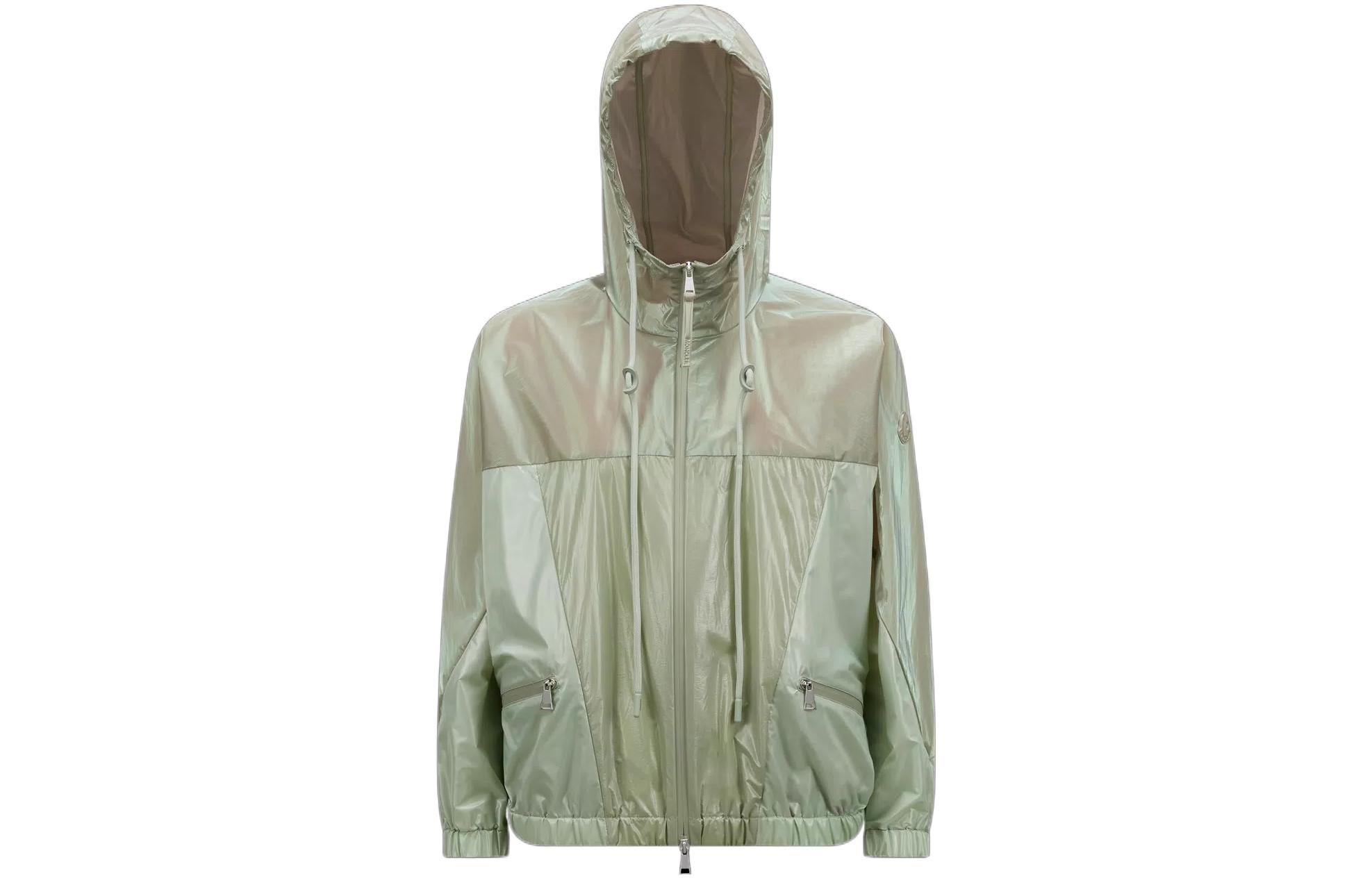 (Women) Moncler  Solid Color Zip-Up Hoodie Jacket Light Green SS23. I10931A00054596L980T