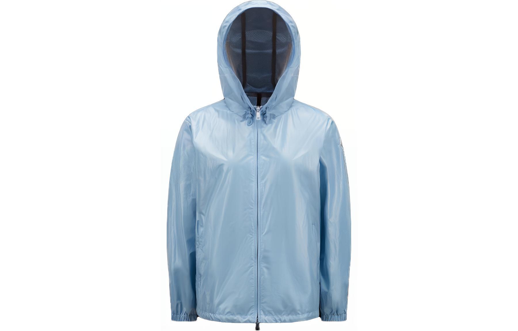 (Women) Moncler  Solid Color Zip-Up Hoodie Jacket Light Blue I10931A00075596NO71Q