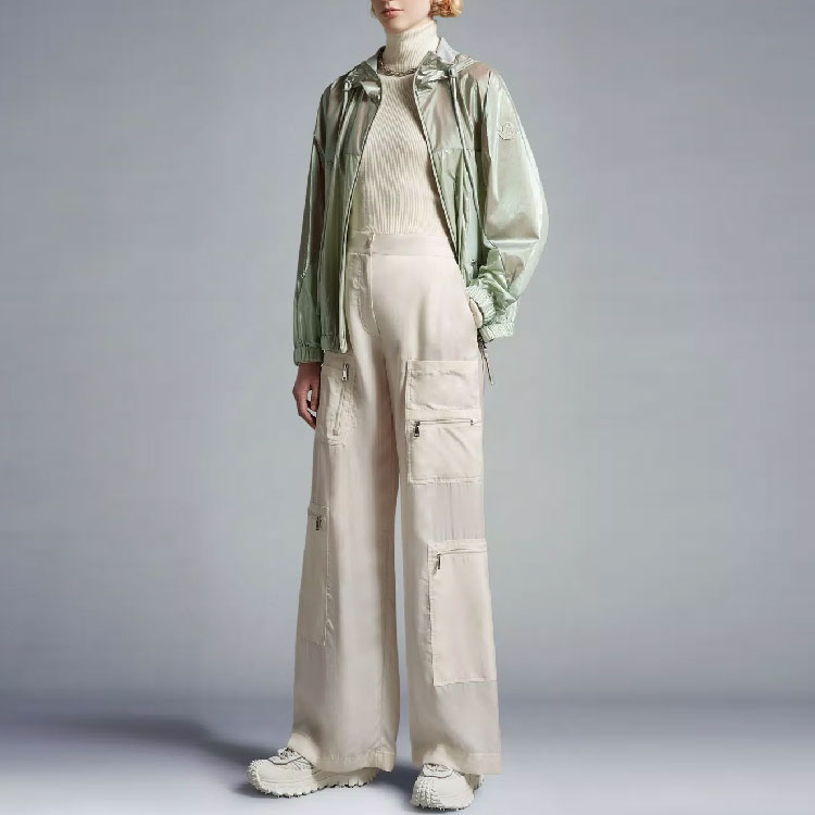 Lookbook (Women) Moncler  Solid Color Zip-Up Hoodie Jacket Light Green SS23. I10931A00054596L980T