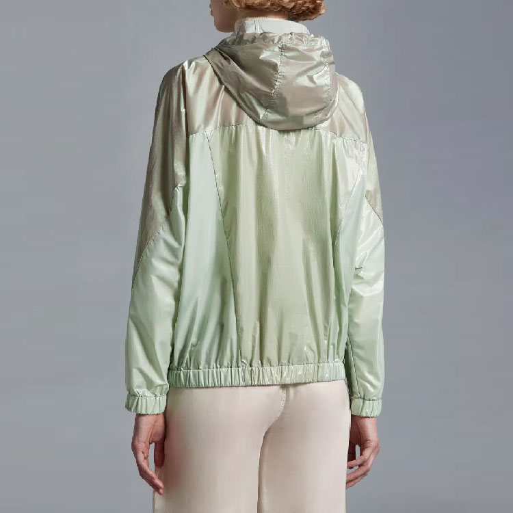 Shop (Women) Moncler  Solid Color Zip-Up Hoodie Jacket Light Green SS23. I10931A00054596L980T