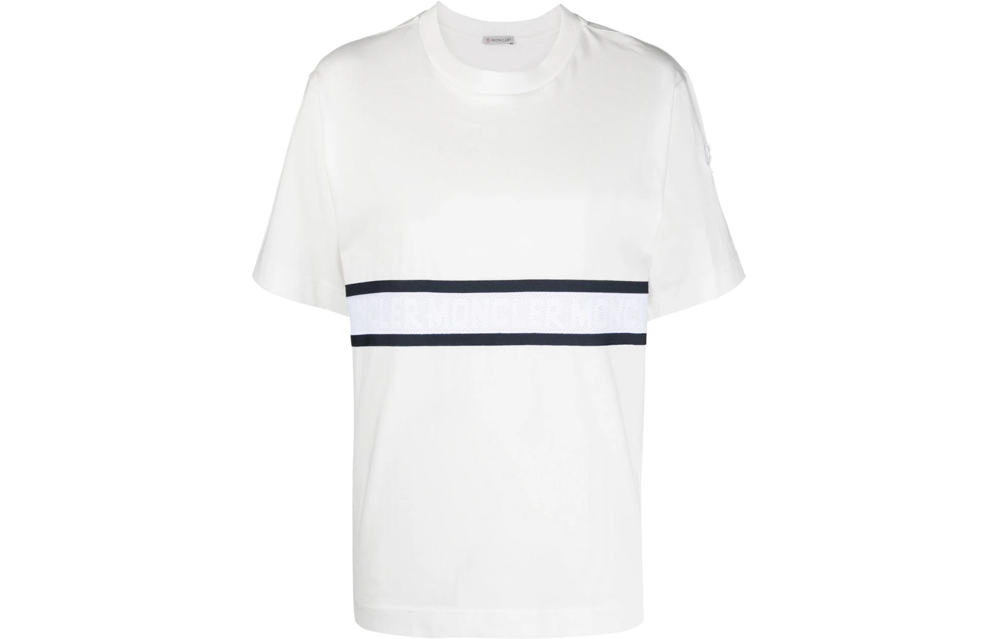 (Women) Moncler  SS23 Logo Stripe Print Crewneck T-Shirt in White. I10938C00027829HP033 圖 2
