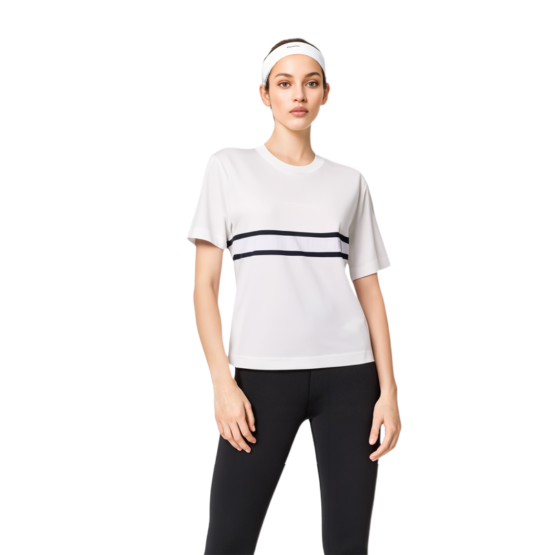 (Women) Moncler  SS23 Logo Stripe Print Crewneck T-Shirt in White. I10938C00027829HP033 圖 3