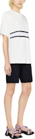 Details for (W) モンクレール SS23 ロゴストライププリント クルーネックTシャツ ホワイト I10938C00027829HP033