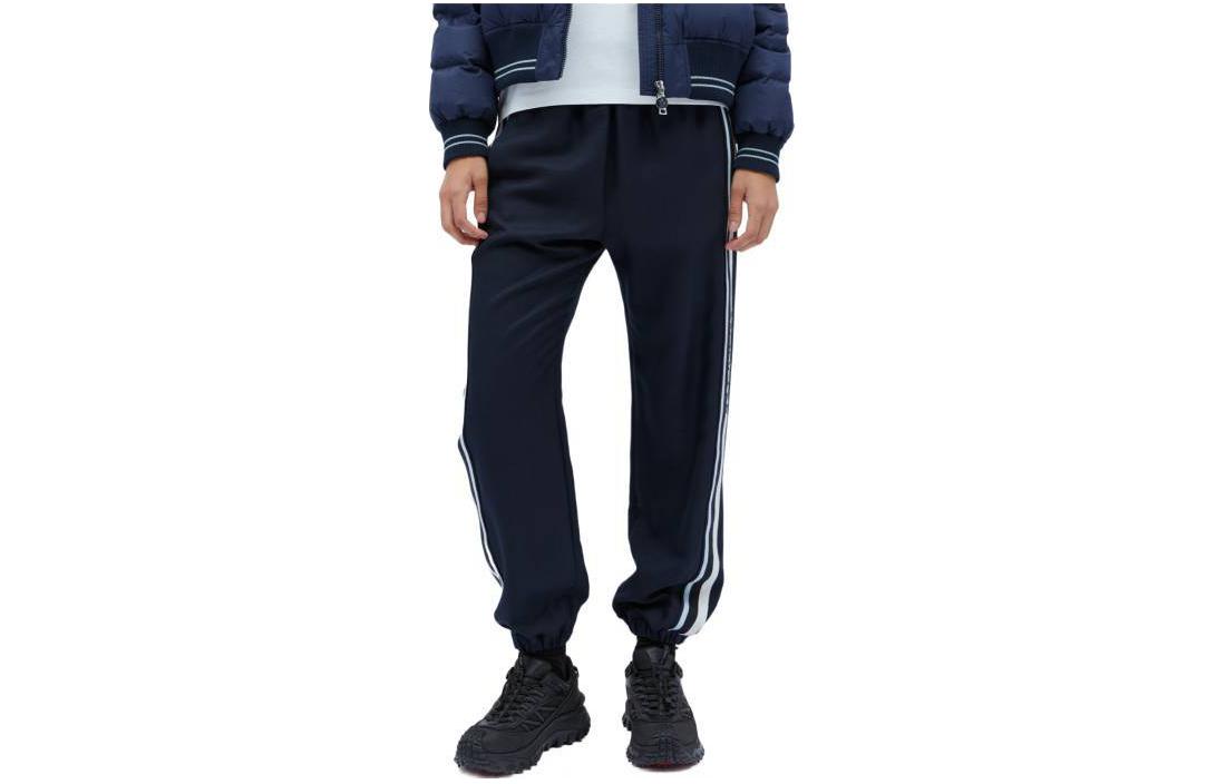 Order (W) Moncler Celana Jogger Pinggang Elastis Garis - Biru Navy Tua. J10932A00001597DR76I