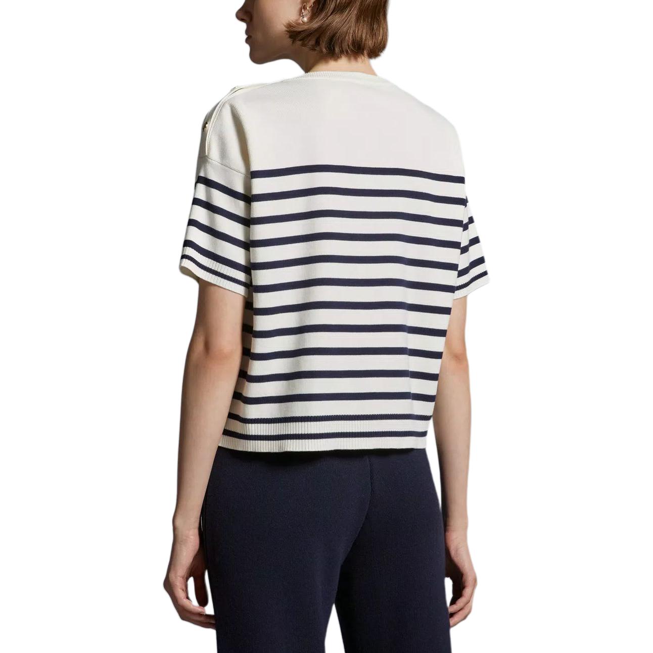 (Women) Moncler  Striped Letter Crewneck Slim Fit Short-Sleeve T-Shirt Multicolor J10939C00006M1367P07 圖 5