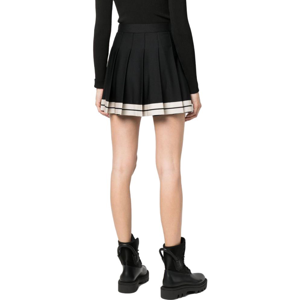 Shop (Women) Moncler  Striped Pleated Casual Mini Skirt. H209L2D00001M2485