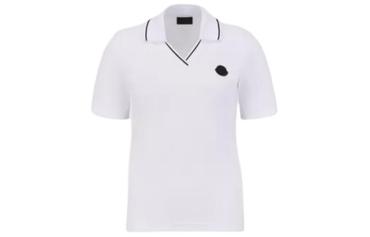 (Women) Moncler  Striped Short Sleeve Polo Shirt - White J10938A00001899TW001 圖 2