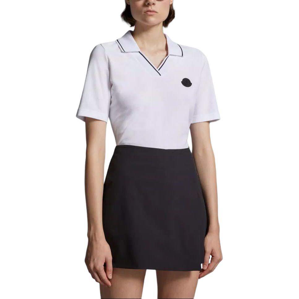 (Women) Moncler  Striped Short Sleeve Polo Shirt - White J10938A00001899TW001 圖 5