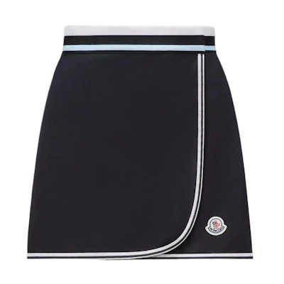 (Women) Moncler Striped Zipper Short Skirt Midnight Blue Casual Style J10938H0000284720778