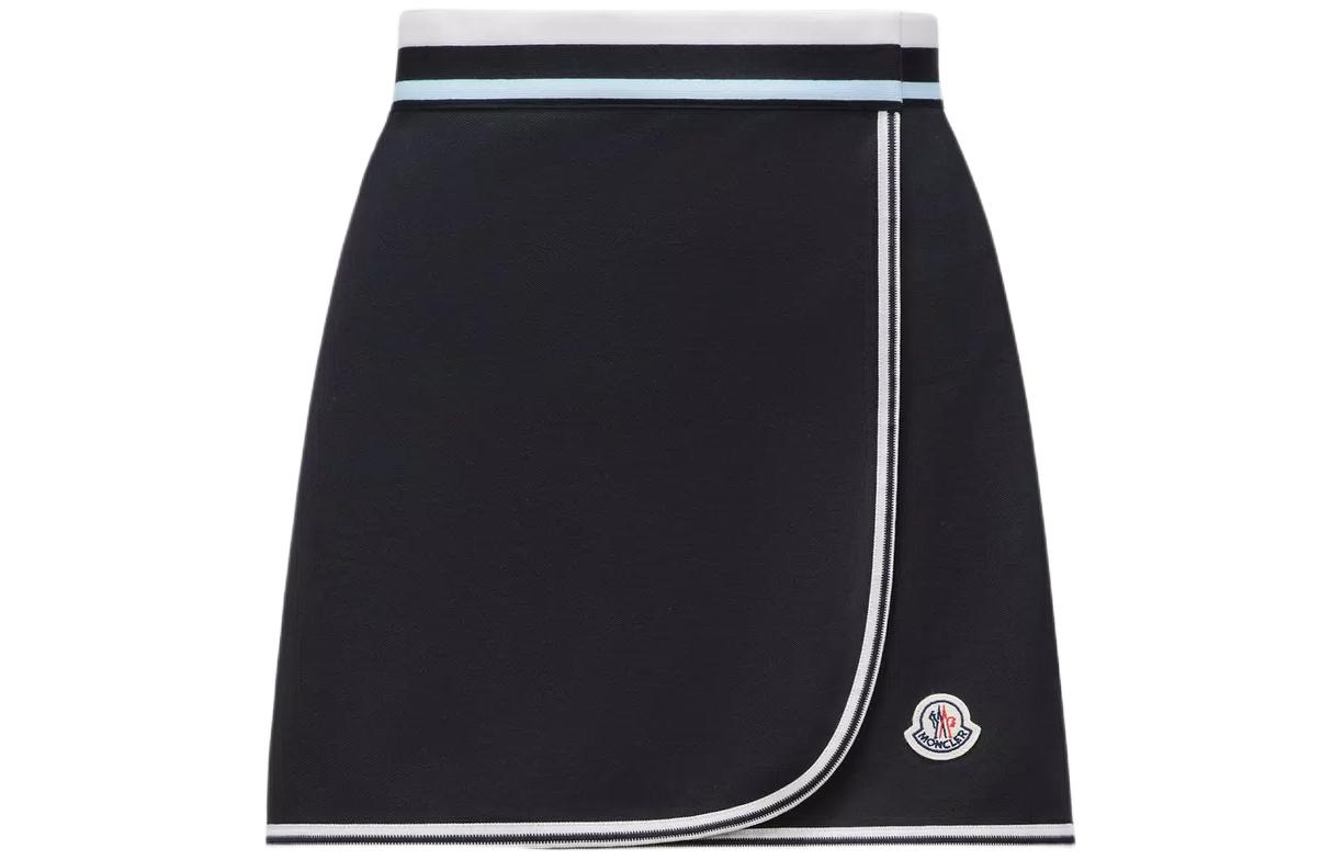 Order (Women) Moncler  Striped Zipper Short Skirt Midnight Blue Casual Style J10938H0000284720778