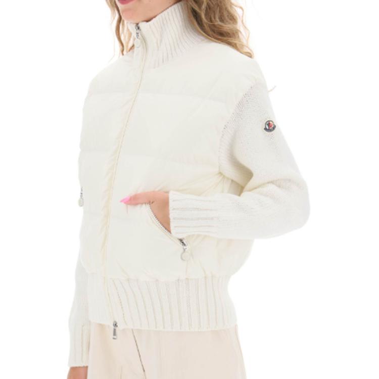 (Women) Moncler  White Corduroy Padded Wool High-Neck Short Down Jacket. 9B00004M2089034 圖 5