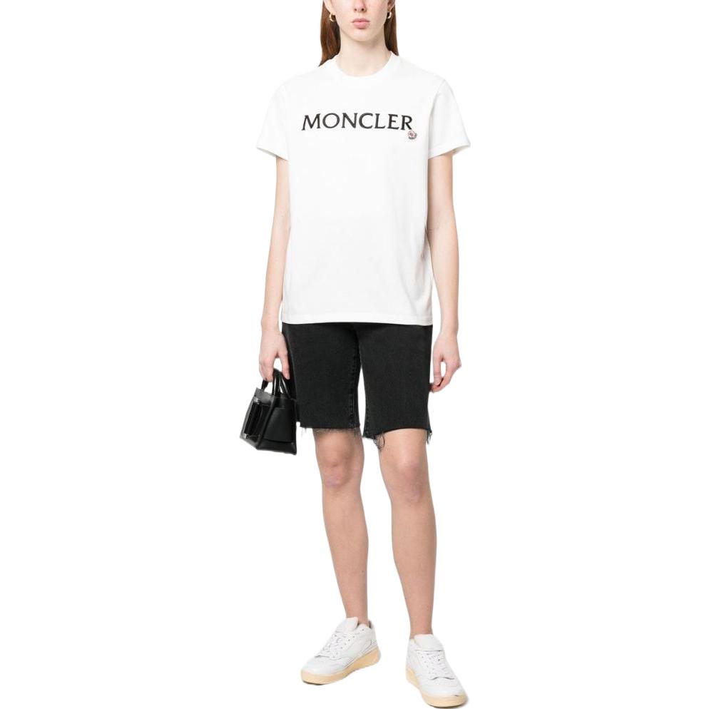 (Women) Moncler  White Crewneck Embroidered Logo T-Shirt SS23. I10938C00009829HP033 圖 4
