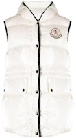 (Women) Moncler White Down Sleeveless Vest with Logo Patch I20931A00053596T2 (Women) Moncler White Down Sleeveless Vest with Logo Patch I20931A00053596T2